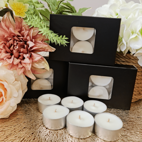 6 Pack Unscented Soy Tealights